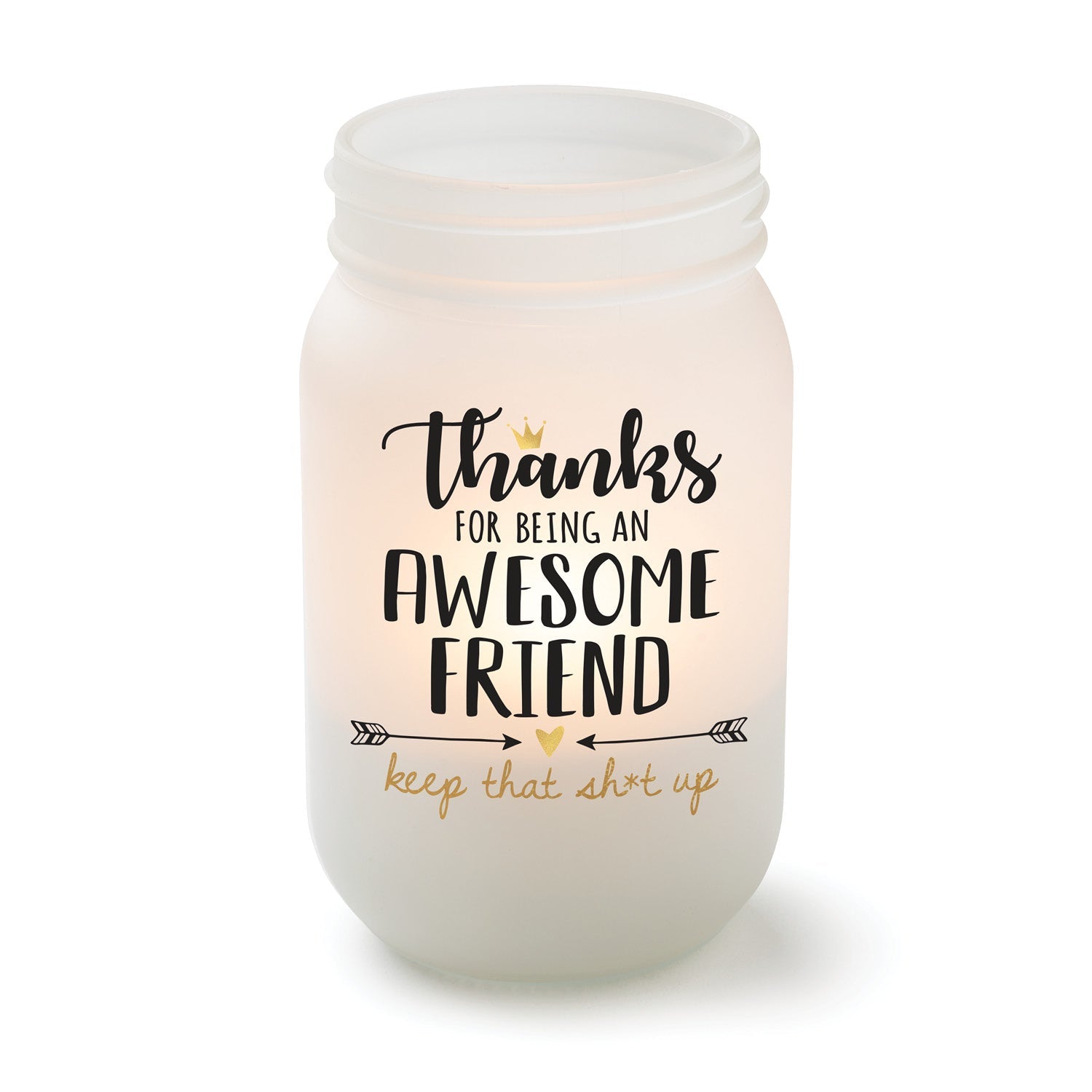 Frosted Mason Jar Votive Holder Awesome Friend