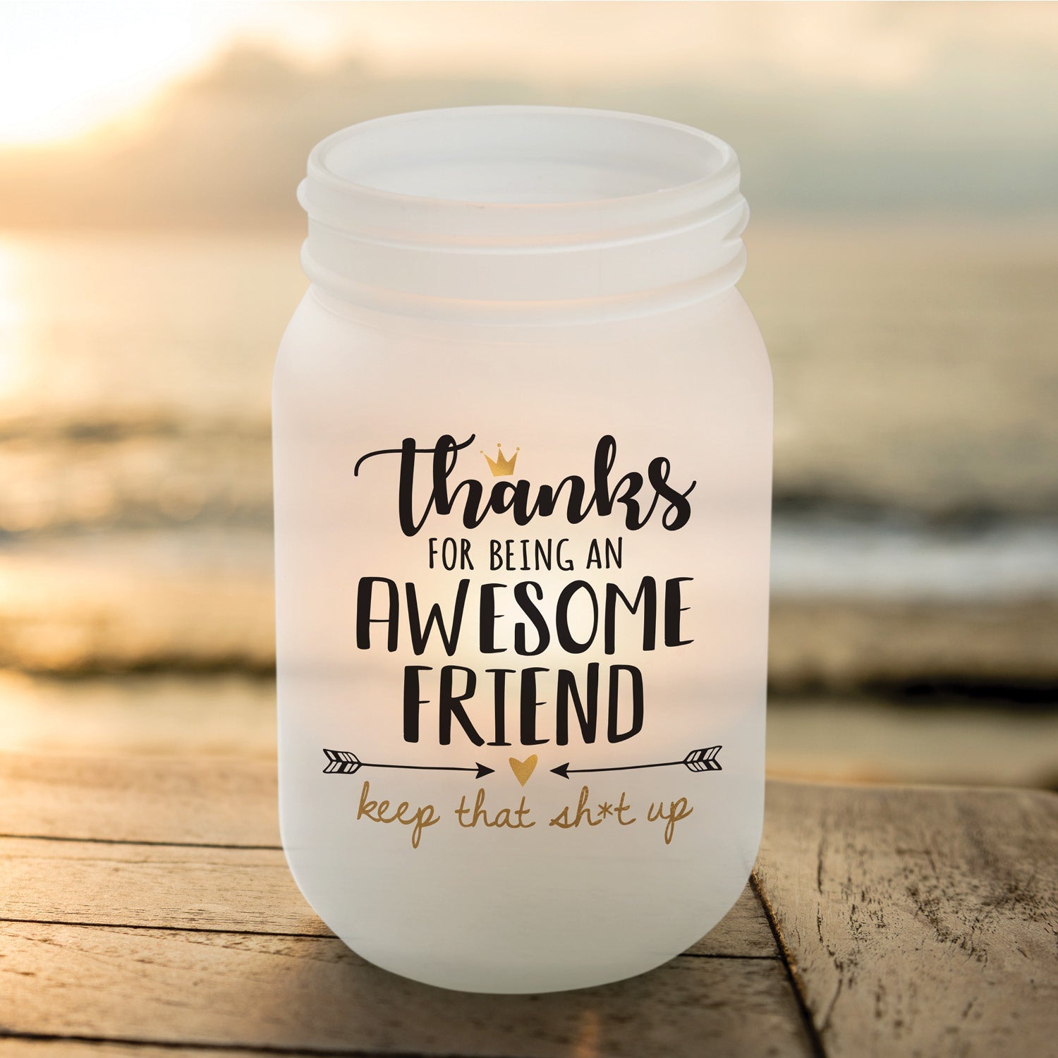 Frosted Mason Jar Votive Holder Awesome Friend