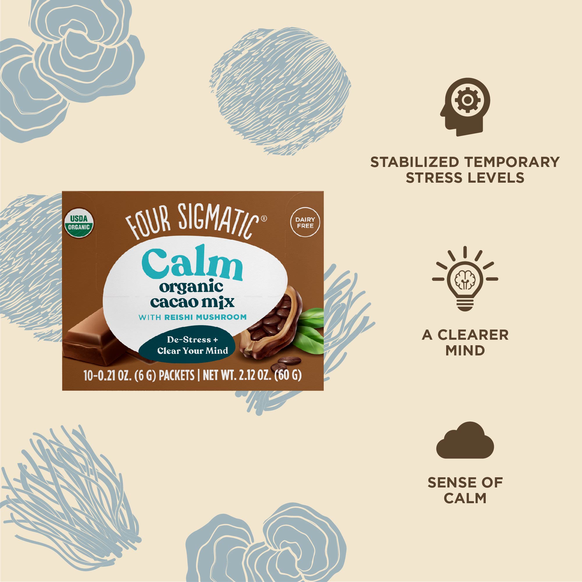 Calm Cacao Packets - Calm Mushroom Cacao Drink Mix