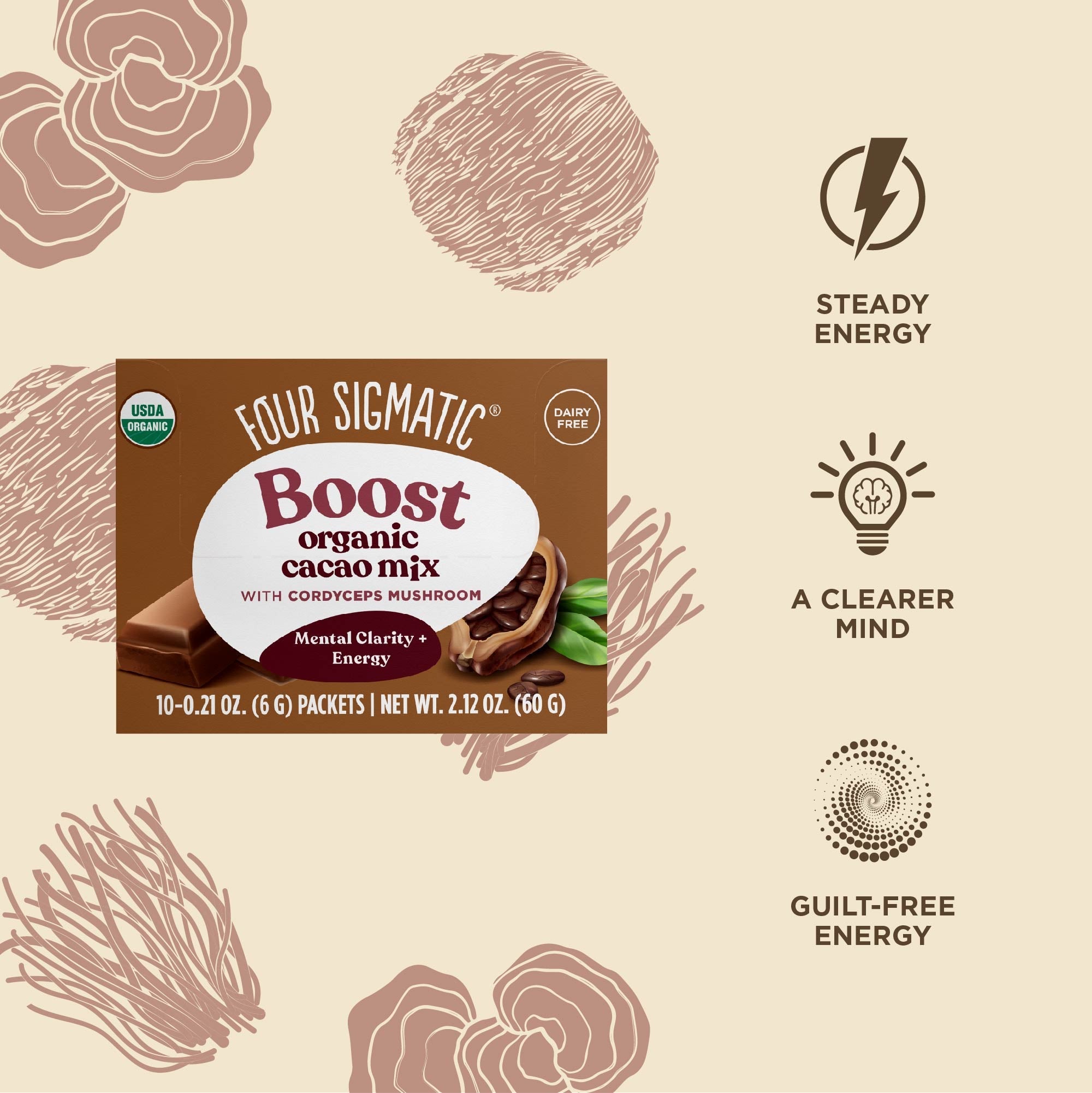 Boost Cacao Packets - Boost Mushroom Cacao Drink Mix