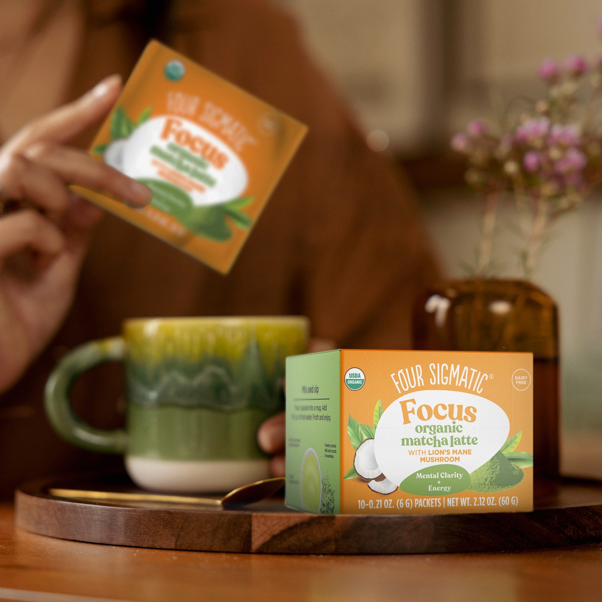 Focus Matcha Latte Packets - Matcha Latte Mushroom Drink Mix