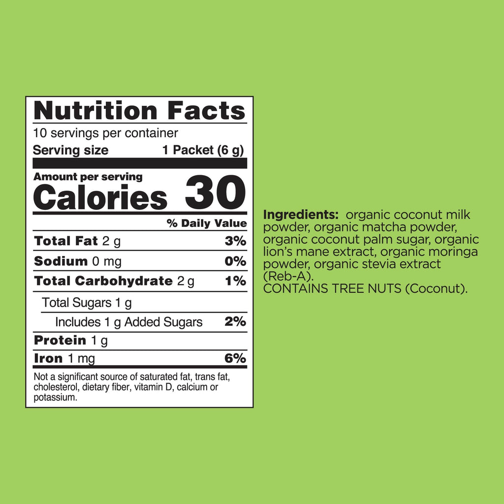 Focus Matcha Latte Packets - Matcha Latte Mushroom Drink Mix