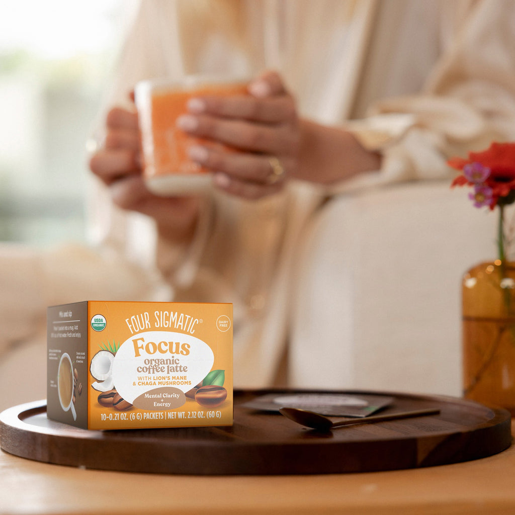 Focus Instant Coffee Latte Packets - Coffee Latte Mushroom Drink Mix