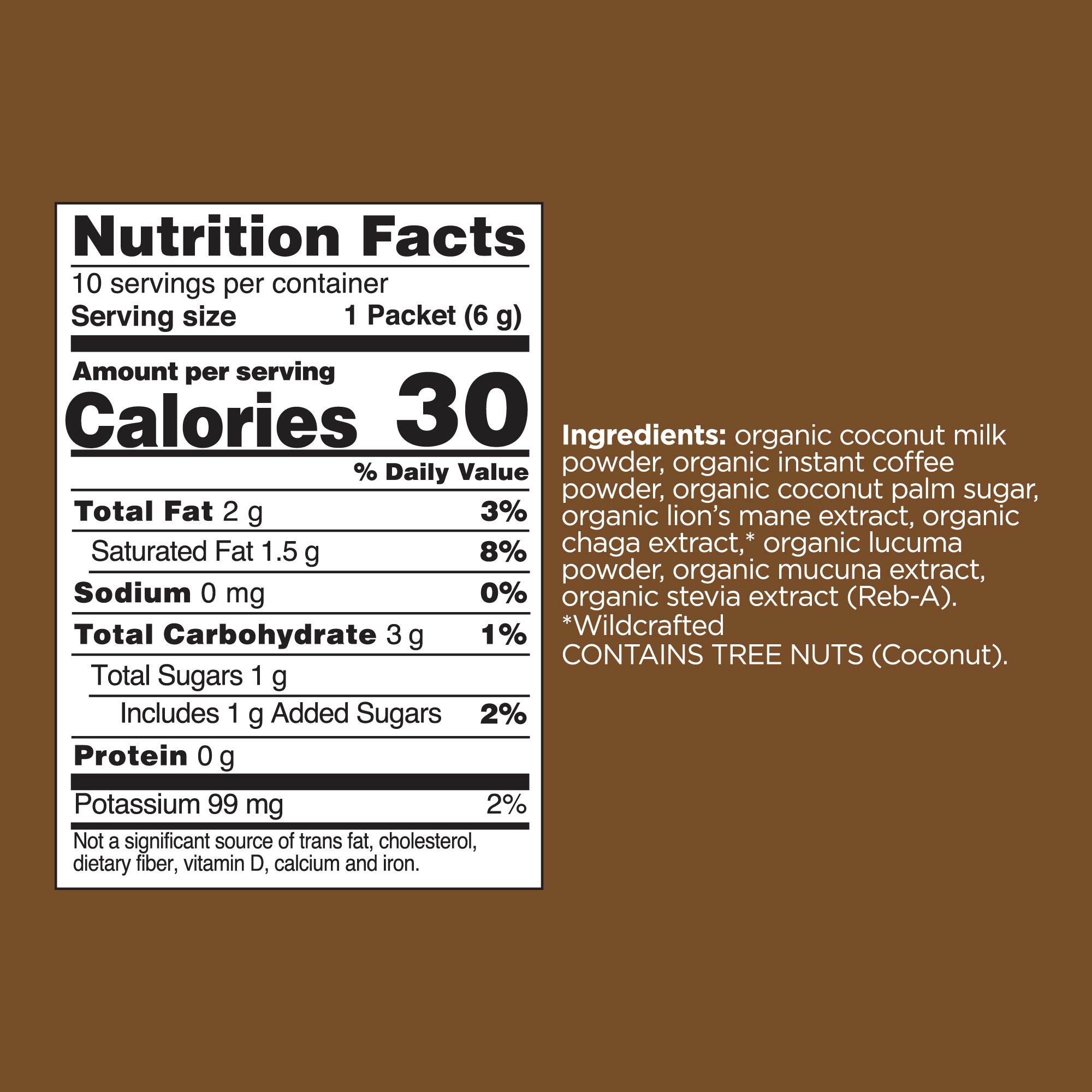 Focus Instant Coffee Latte Packets - Coffee Latte Mushroom Drink Mix