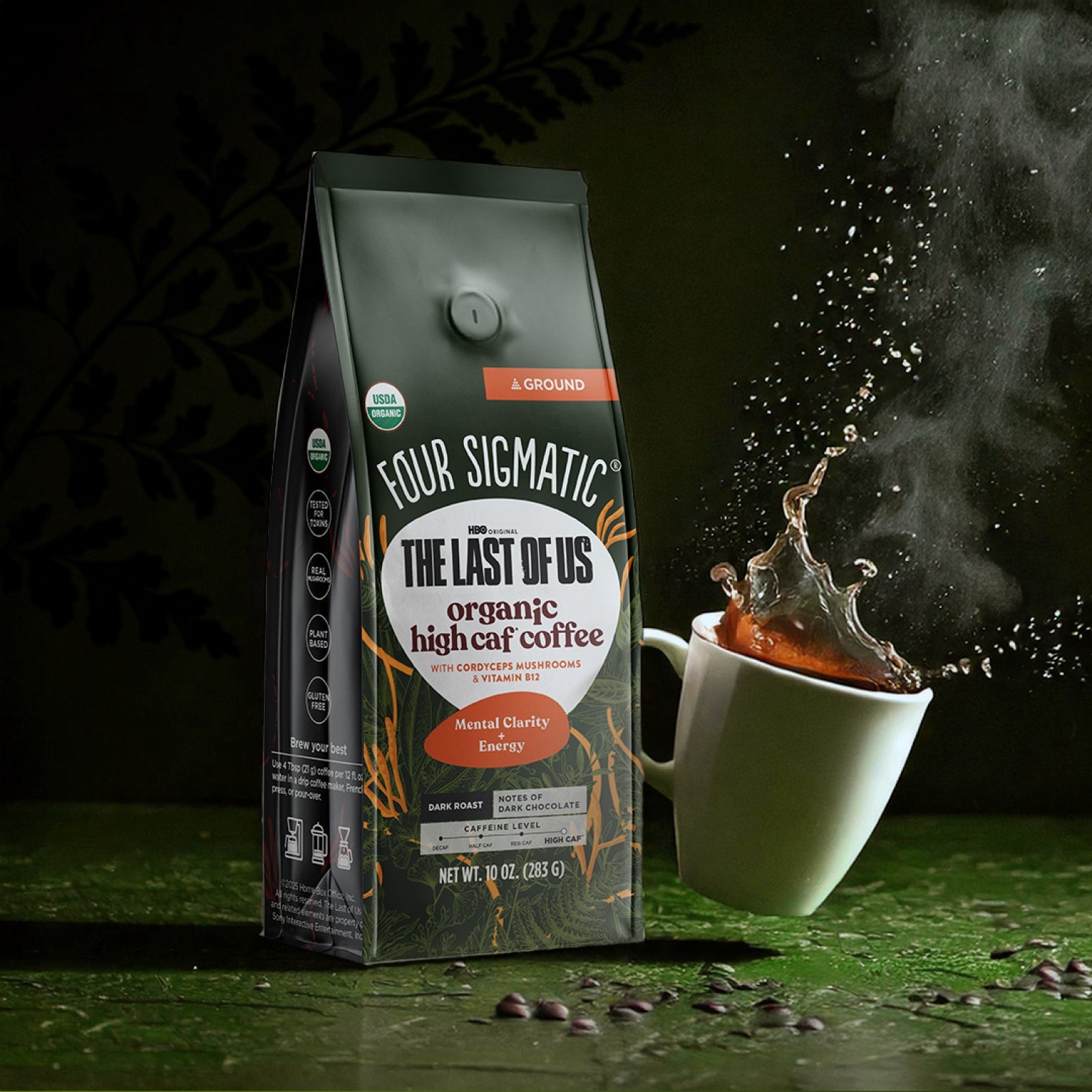 HBO Original The Last Of Us - Organic High Caf Ground Coffee - High Caf Ground Organic Mushroom Coffee