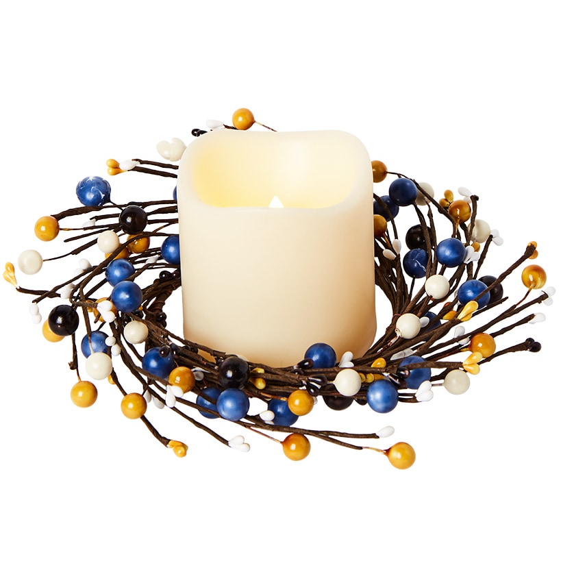 Colorful Country Berry Wreath Garland or LED Candle