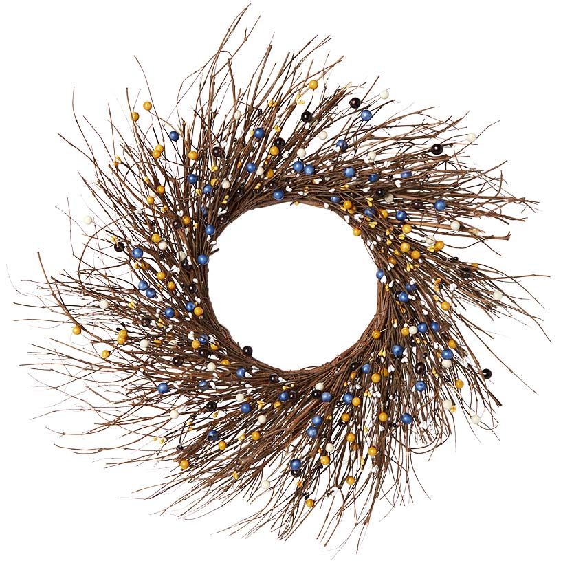 Colorful Country Berry Wreath Garland or LED Candle
