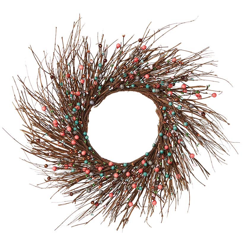 Colorful Country Berry Wreath Garland or LED Candle