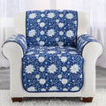 Christmas Blue Floral Chair Furniture Protector