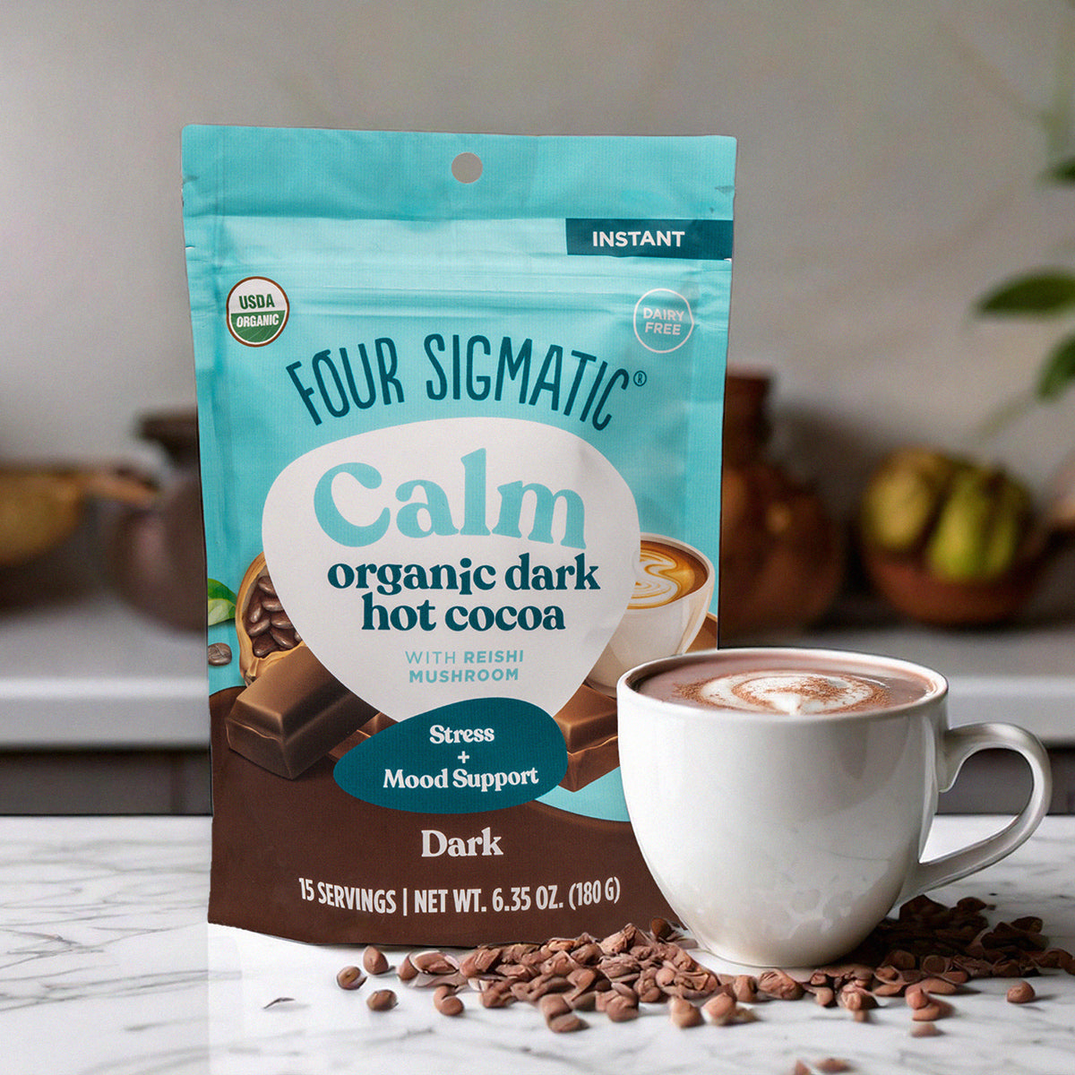 Calm Dark Hot Cocoa - Calm Mushroom Hot Cocoa