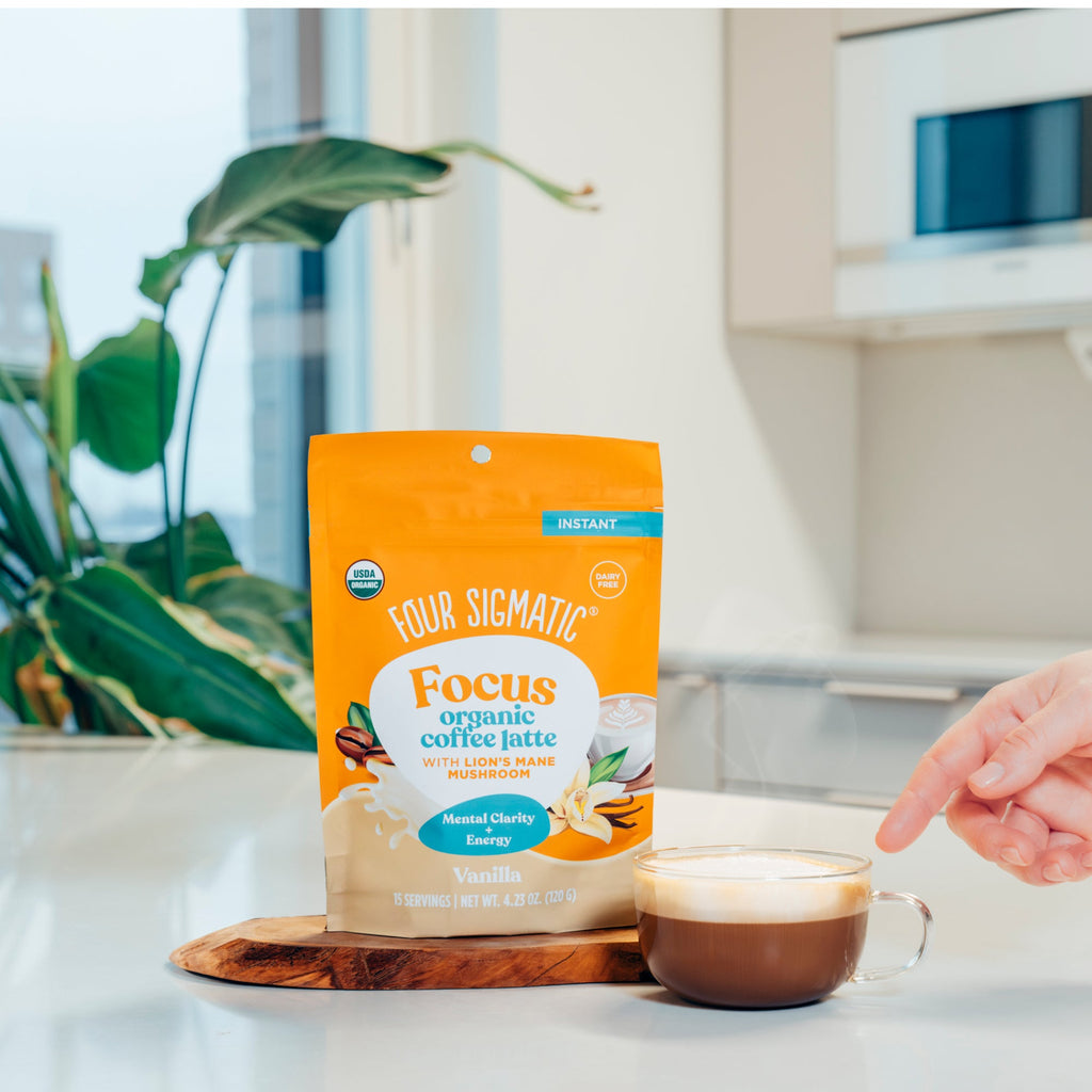 Focus Organic Coffee Latte - Vanilla - Vanilla Coffee Latte Mushroom Drink Mix