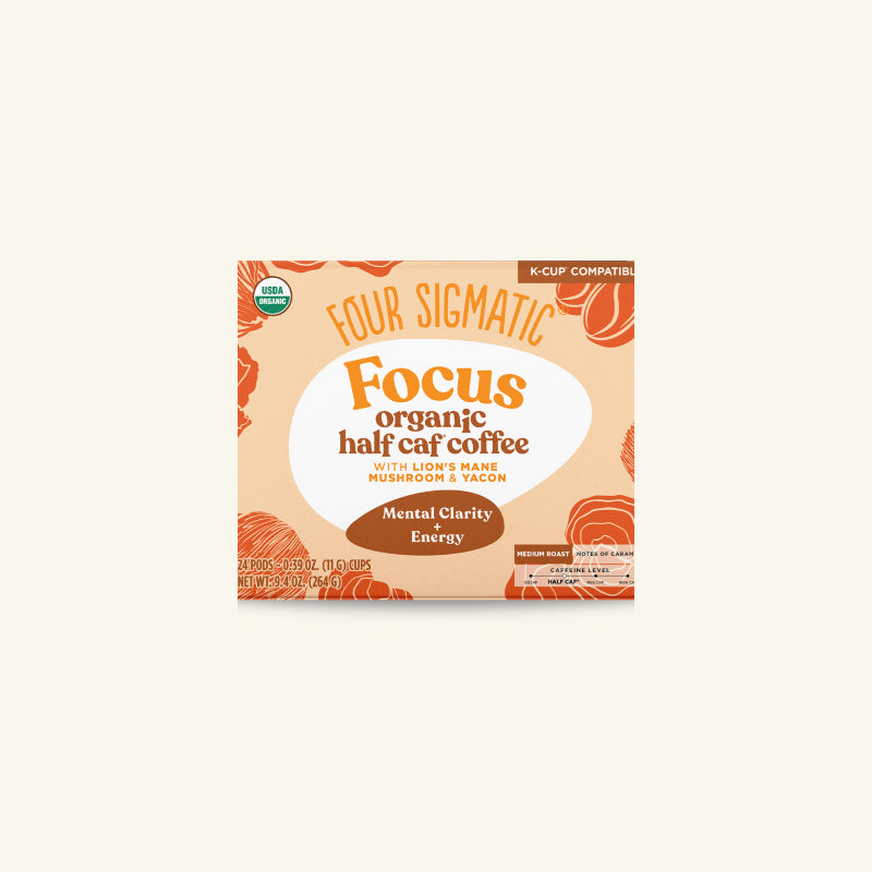 Focus Half-Caf Coffee Pods (24ct) - Focus Half Caf Mushroom Coffee Pods