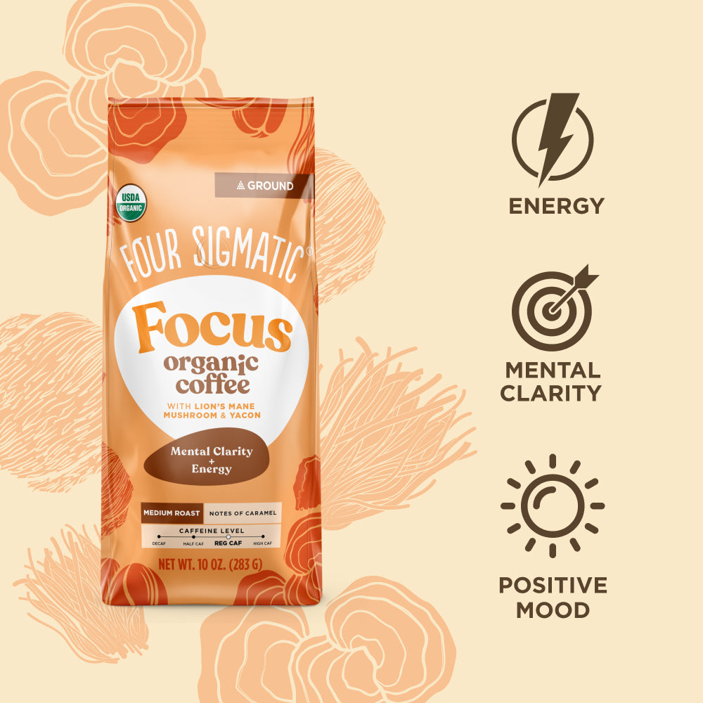 Focus Ground Coffee - Medium - Medium Roast Organic Mushroom Coffee