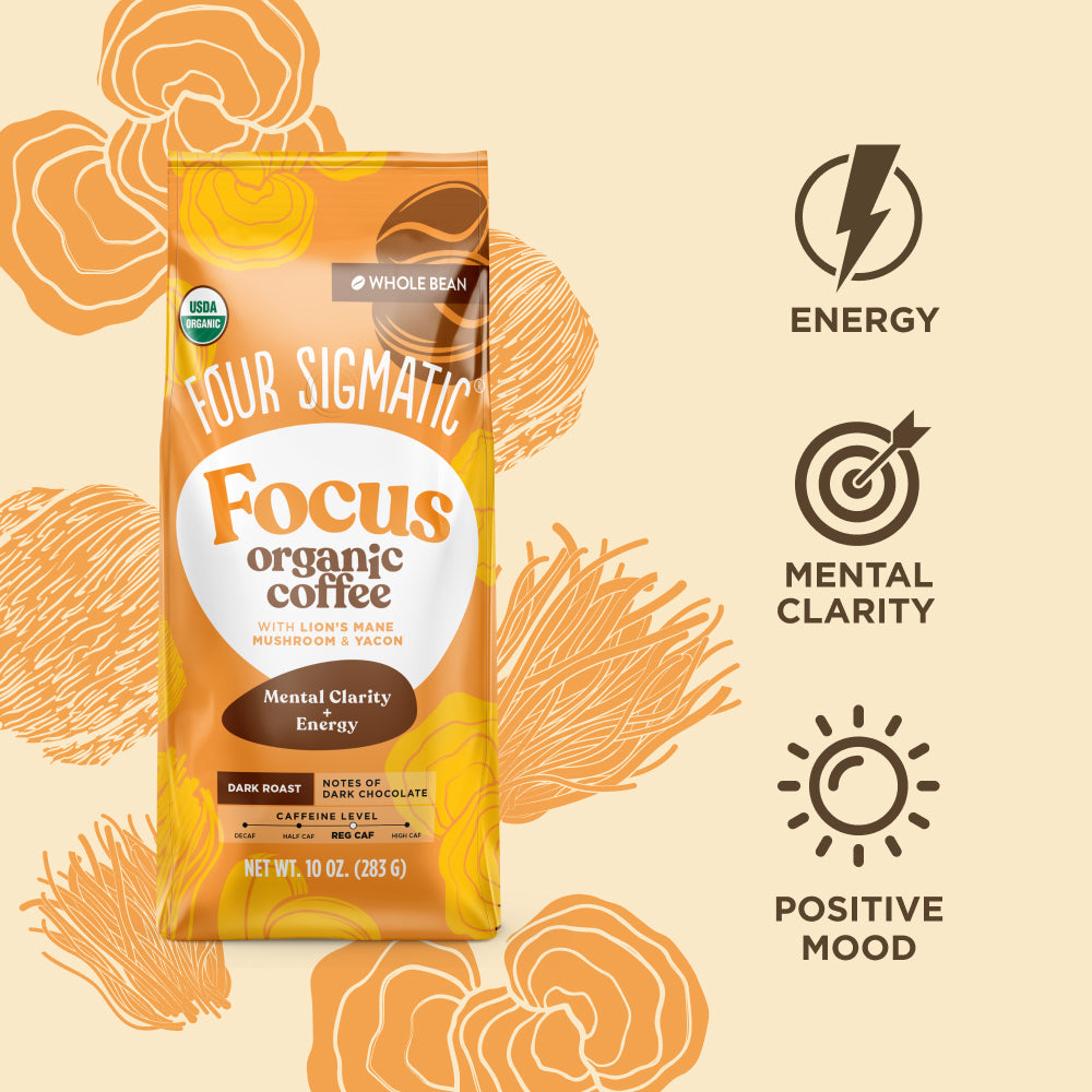Focus Whole Bean Coffee - Whole Bean Organic Mushroom Coffee Beans