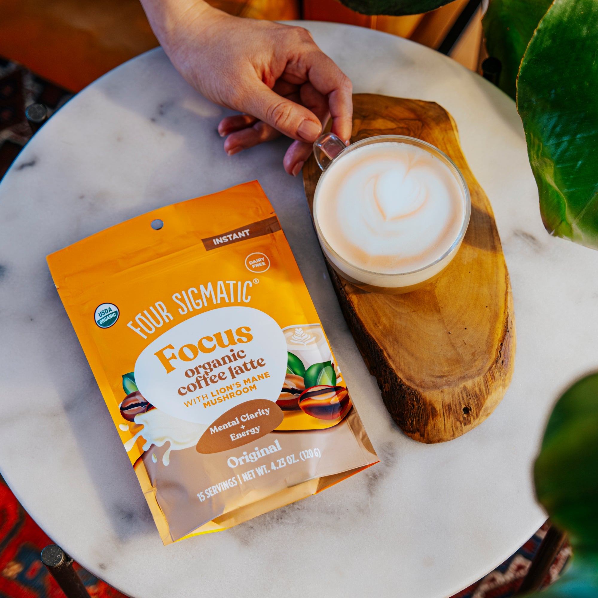 Focus Organic Coffee Latte - Original - Coffee Latte Mushroom Drink Mix
