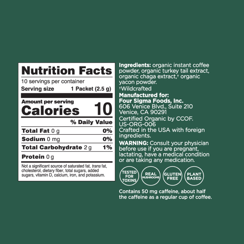 Gut Health Instant Coffee Packets - Gut Health Functional Mushroom Packets