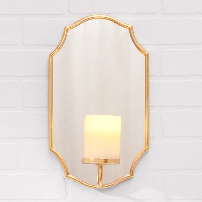 Mirror Wall Sconce With LED Candle