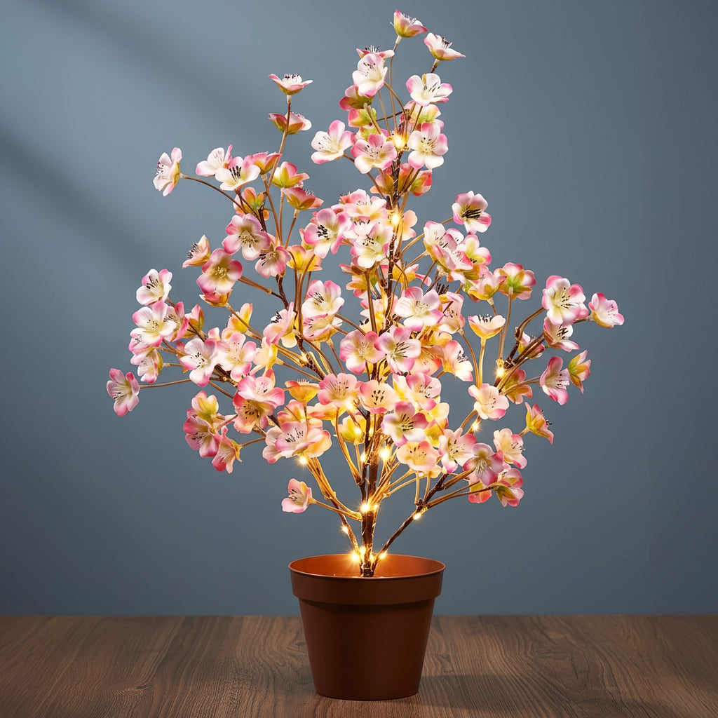 Lighted Flower Table Trees - Blue Blush or Pink