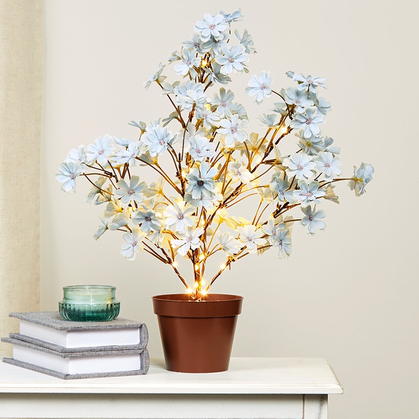 Lighted Flower Table Trees - Blue Blush or Pink