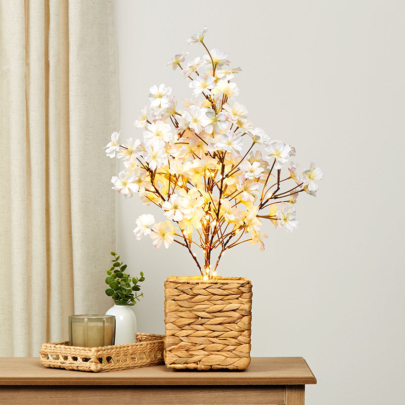 Lighted Flower Table Trees - Blue Blush or Pink