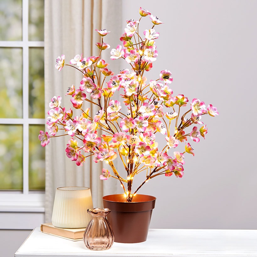 Lighted Flower Table Trees - Blue Blush or Pink