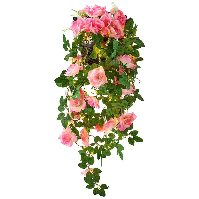 Lighted Wall Hanging Flower Cascade - Cottagecore