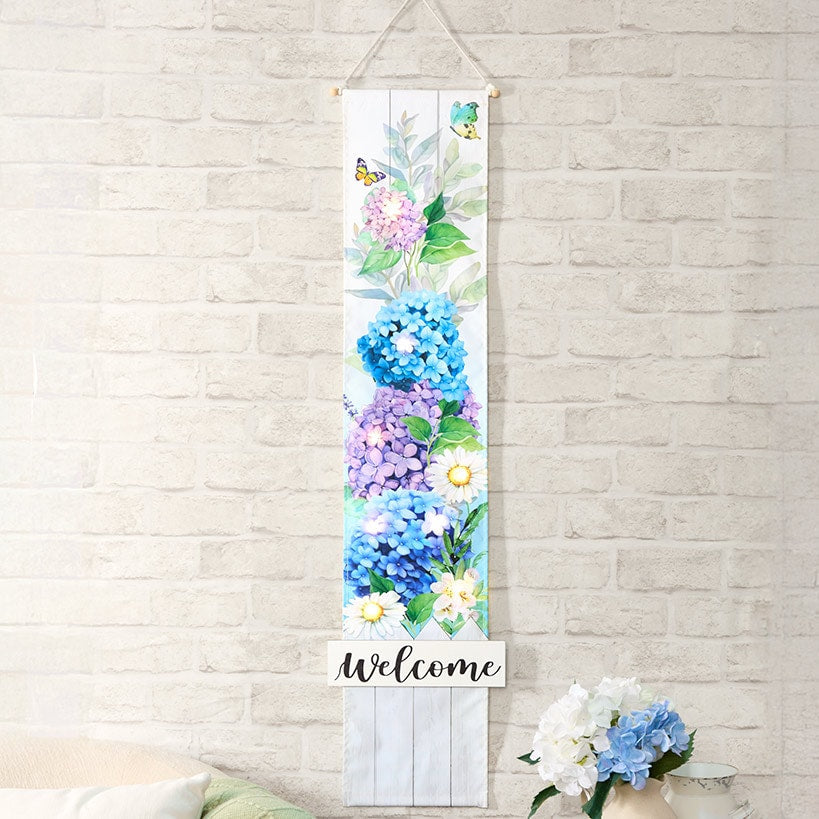 LED Lighted Welcome Banner - Flower or Patriotic 46\" Length