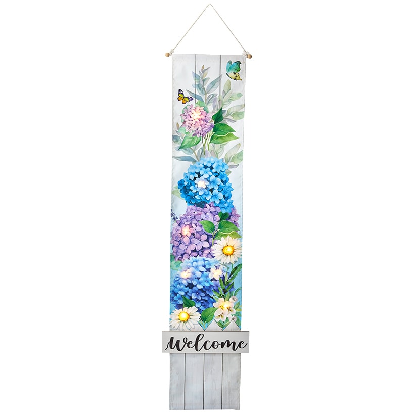 LED Lighted Welcome Banner - Flower or Patriotic 46\" Length