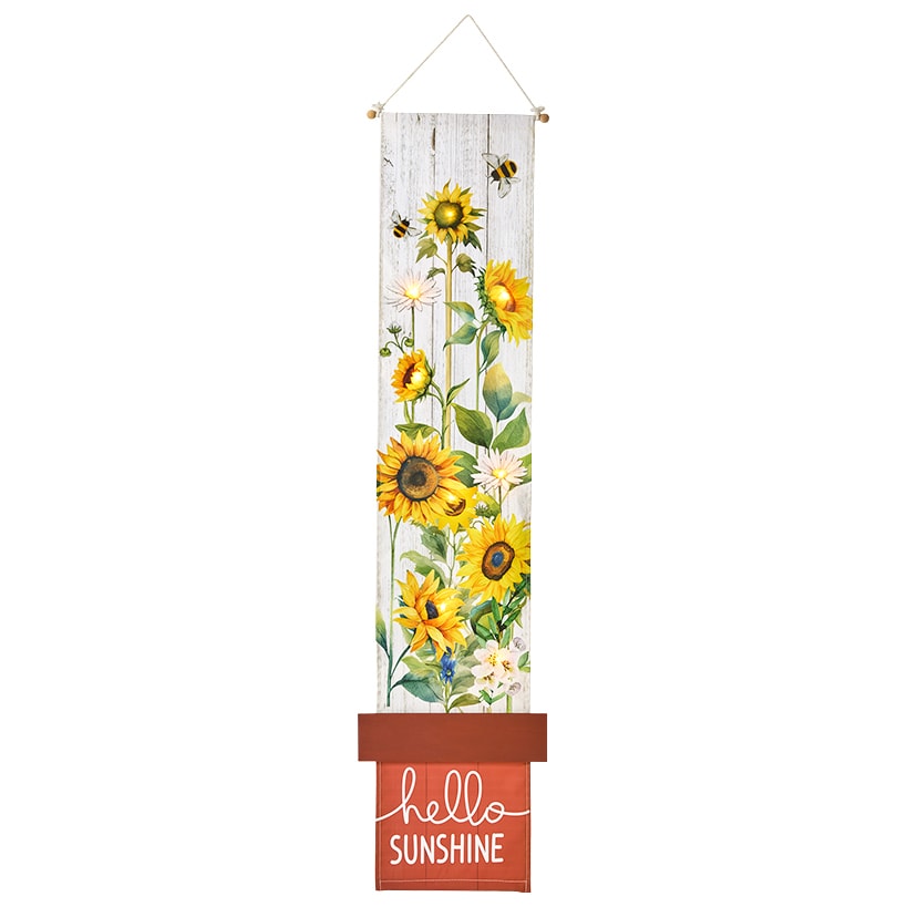 LED Lighted Welcome Banner - Flower or Patriotic 46\" Length