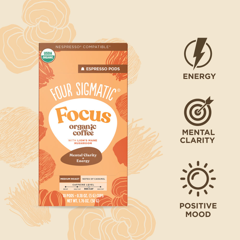 Focus Medium Roast Espresso Pods (10ct) - Medium Roast Mushroom Espresso Pods