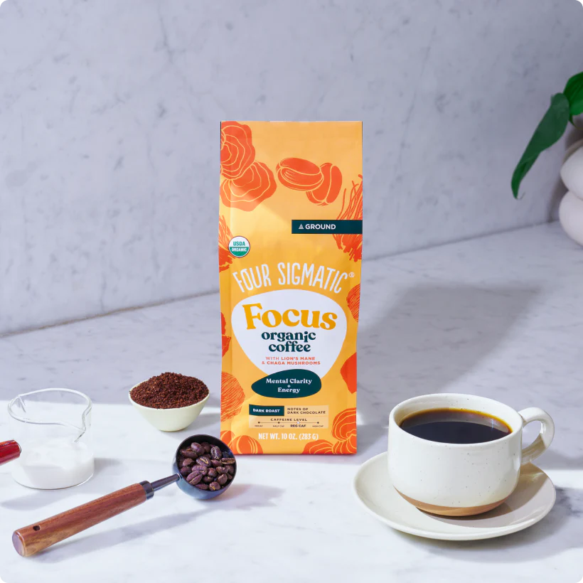 Focus Ground Coffee - Dark - Dark Roast Organic Mushroom Coffee