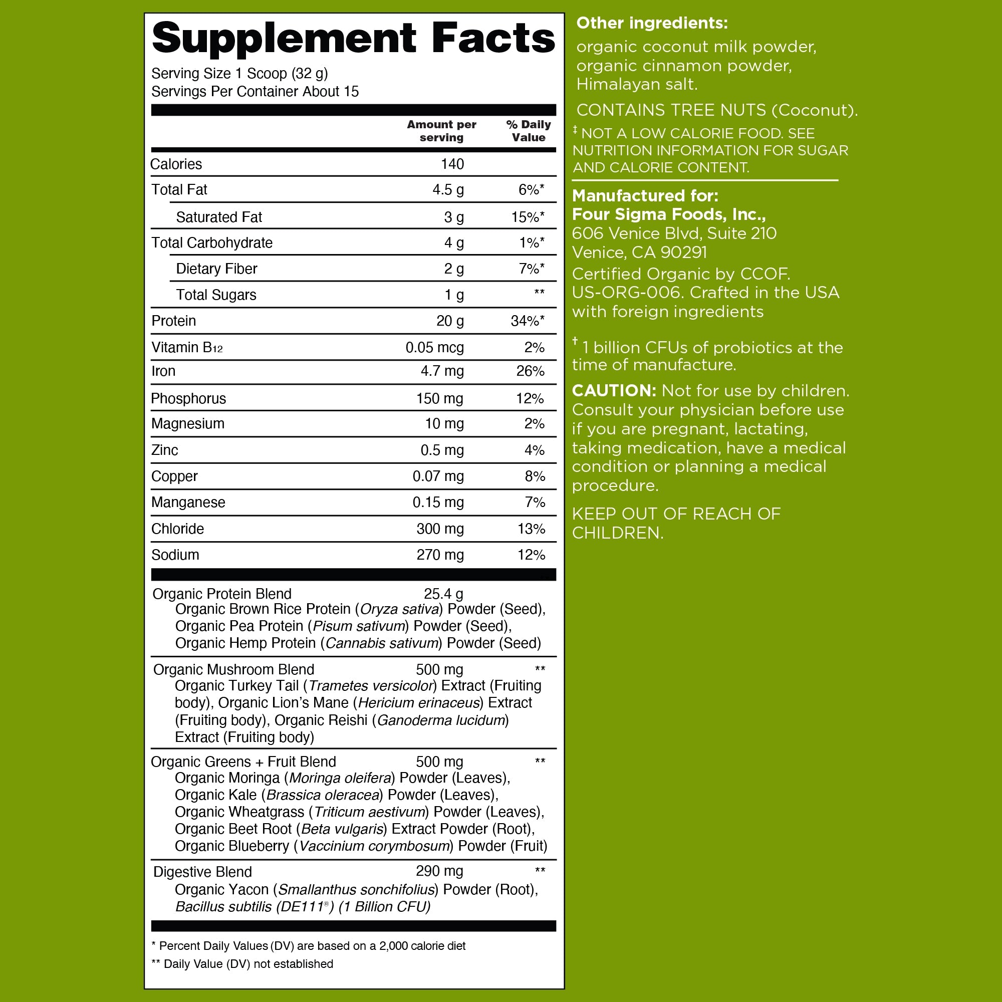 Plant-Based Protein – Unflavored - Unflavored Plant Protein Powder