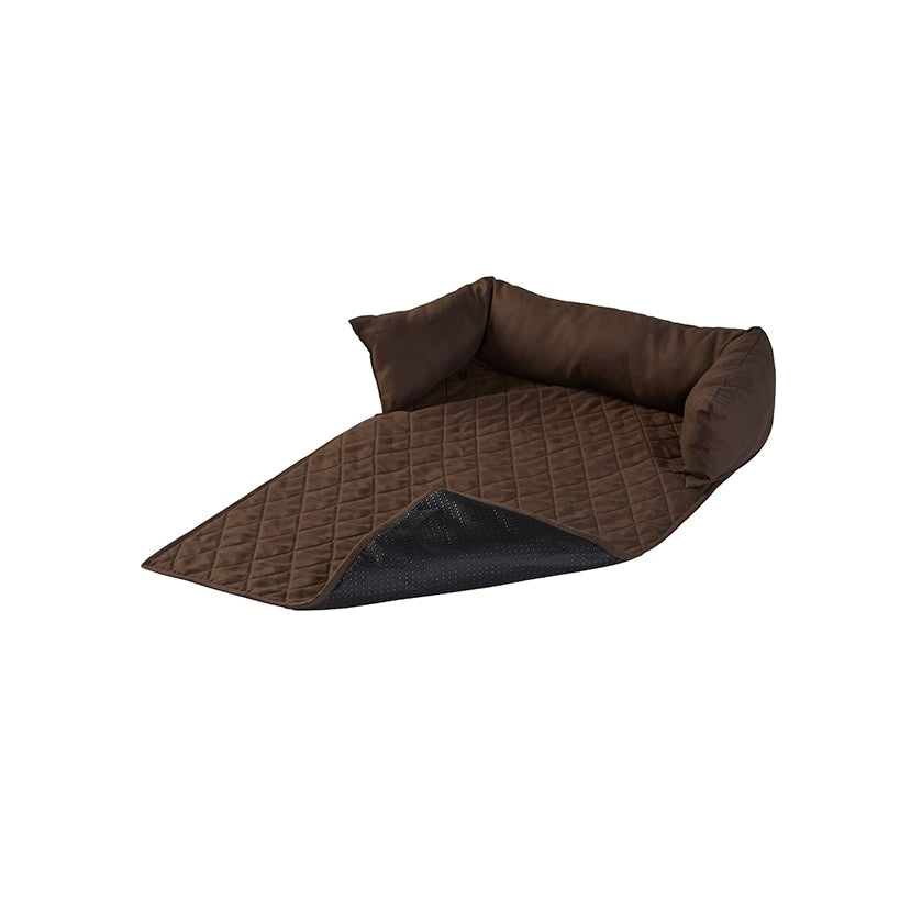 Quilted Pet Bed with Headrest