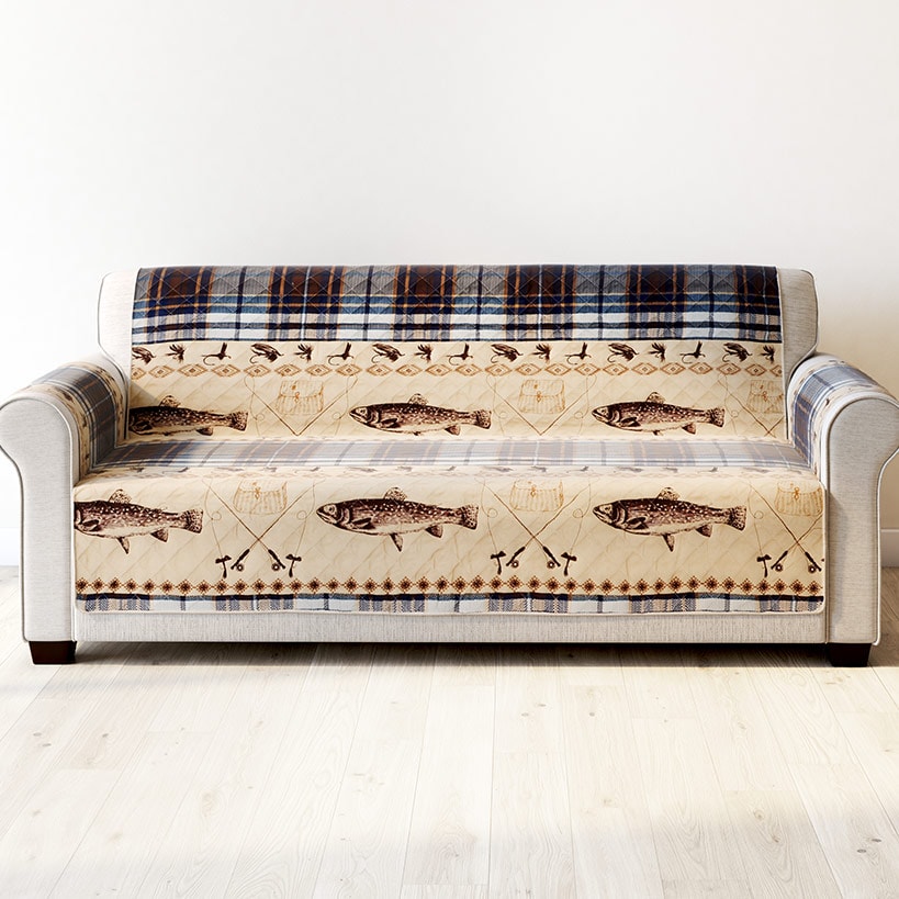Fly Fishing Quilted Furniture Cover Chair Loveseat or Sofa