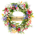 Vibrant Wildflower Garland or LED Candle Ring