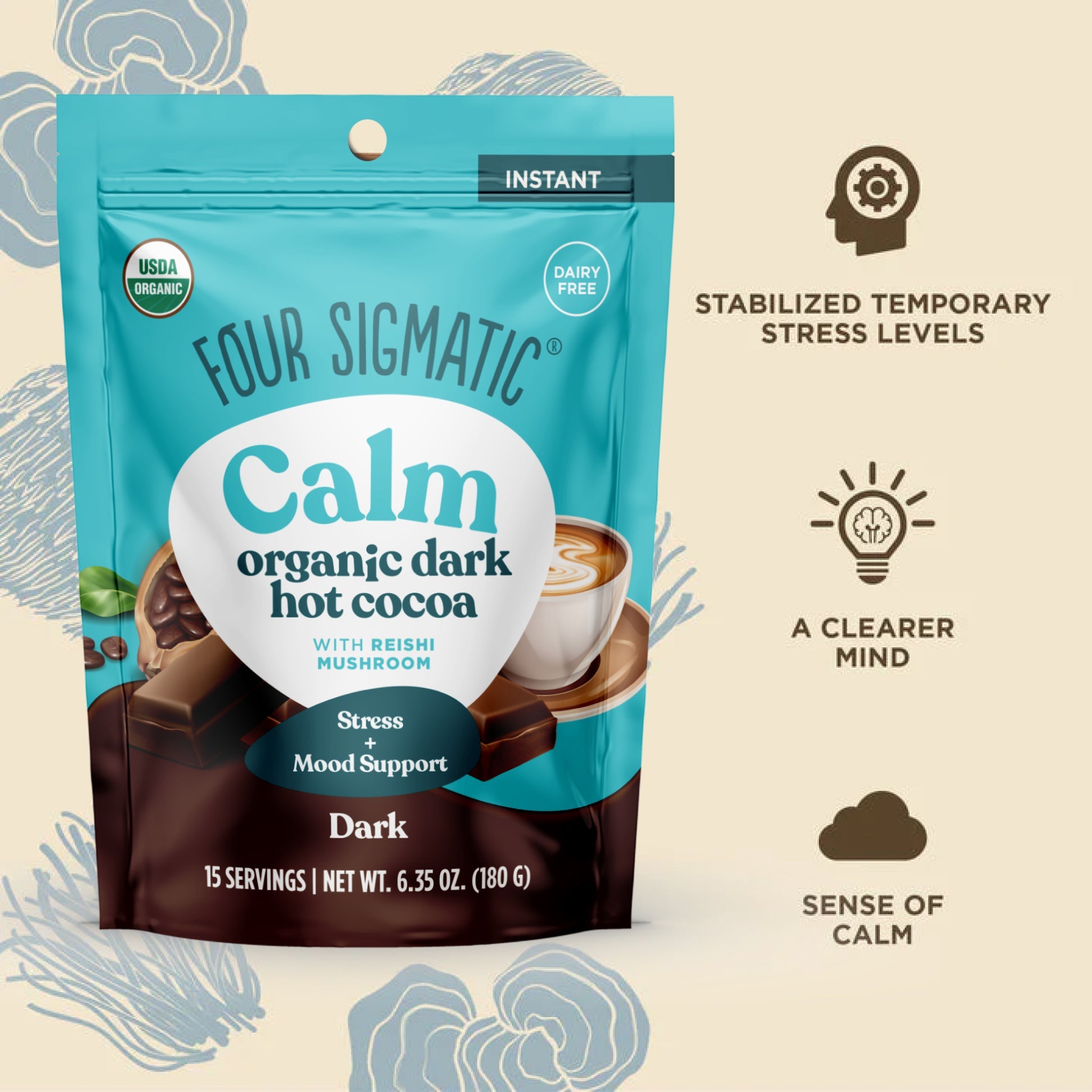 Calm Dark Hot Cocoa - Calm Mushroom Hot Cocoa