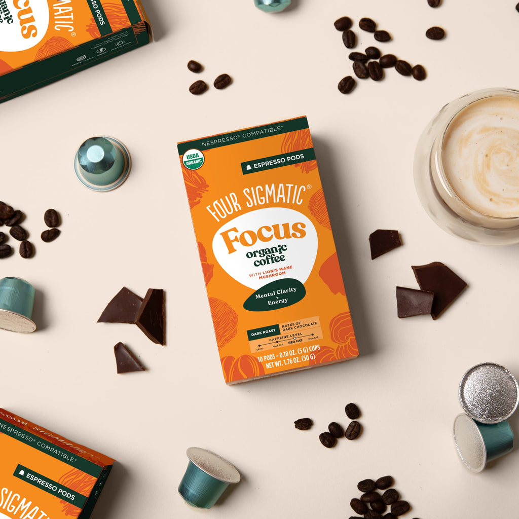 Focus Dark Roast Espresso Pods (10ct) - Dark Roast Mushroom Espresso Pods
