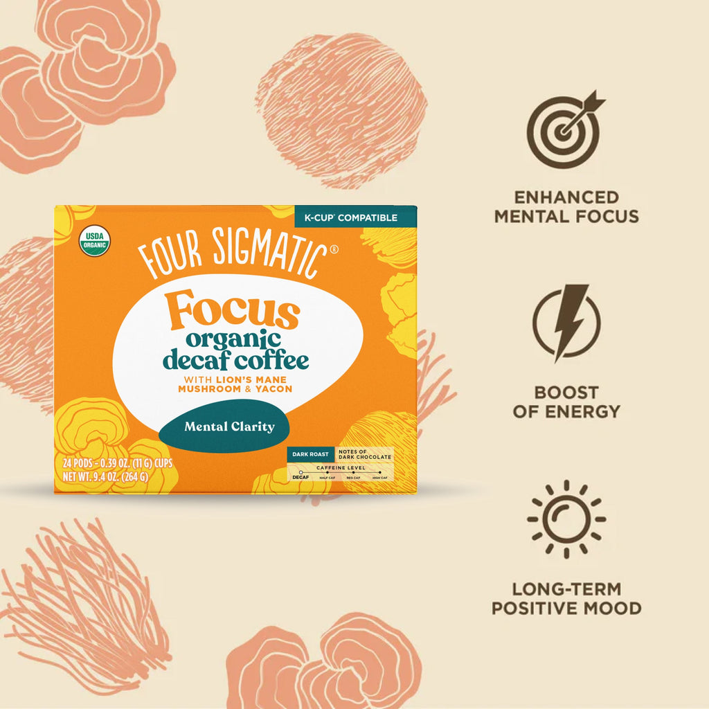 Focus Decaf Coffee Pods (24ct) - Focus Decaf Mushroom Coffee Pods