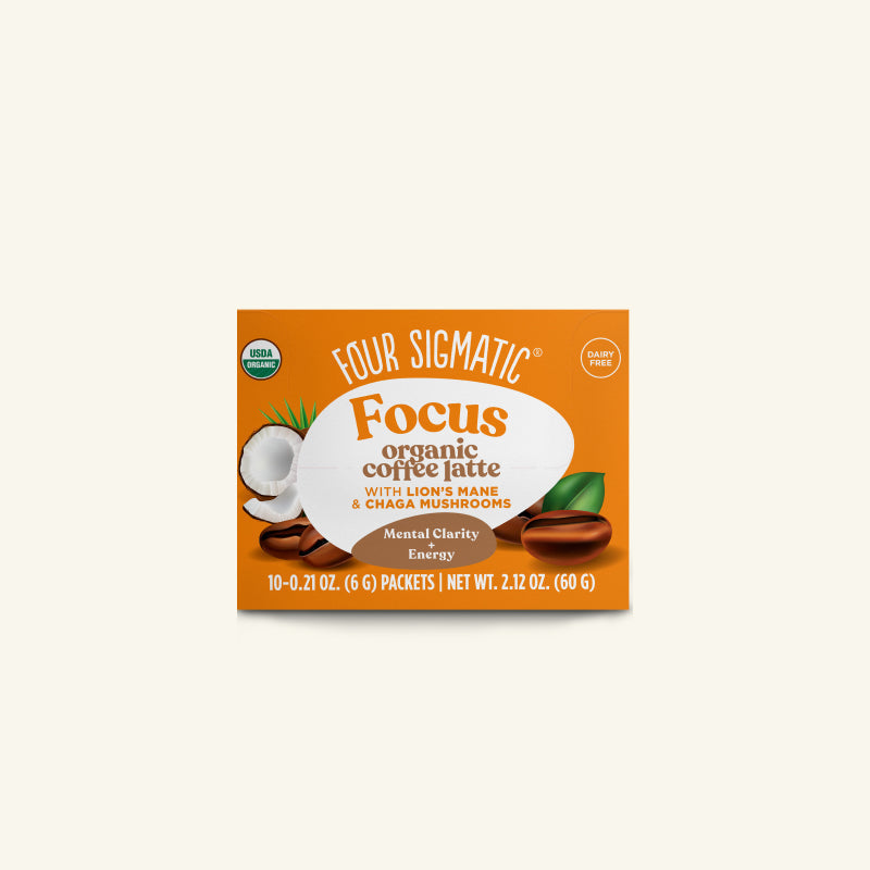 Focus Instant Coffee Latte Packets - Coffee Latte Mushroom Drink Mix
